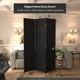 thumbnail image 2 of Red Lantern 7 ft. Tall Woven Fiber Folding Screen - Black - 3 Panel, 2 of 6