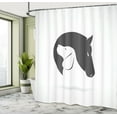 thumbnail image 5 of Ambesonne Black White Shower Curtain, Dog Horse Friend, 69"Wx84"L, Black White, 5 of 5