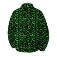 thumbnail image 5 of GrmtClth Retro Mens Halloween Raven Pattern Lapel Jacket Long Sleeve Snap Buttons Relaxed Fit Halloween Night Out Outerwear Green 3XL, 5 of 6
