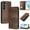 Brown, variant on Allytechgroup for Samsung Galaxy S25 Plus/S25  Case Folio Stand RFID Blocking [Compatible with MagSafe] Magnetic Wallet Cover with Card Holder/Pockets/ PU Leather Soft TPU Shockproof Cover, Black