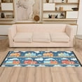 thumbnail image 2 of Yayeee Runner Rug for Bedroom 2'x6' Machine Washable Hallway Non Slip Mat, Blue Cute Train Pattern, 2 of 8