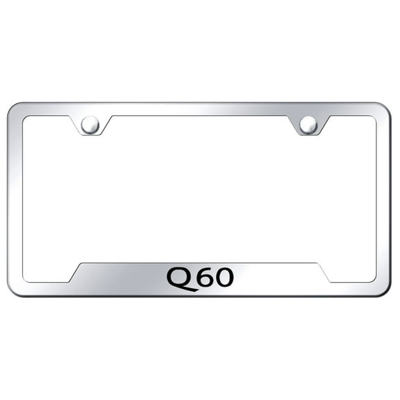 Infiniti Q60 Laser Etched Logo Cut-Out License Plate Frame (Chrome)