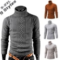 thumbnail image 2 of Pull Chaud Automne et Hiver pour Hommes, Pull à Col Roulé à Manches Longues, Pull Tricoté Rétro, 2 of 5