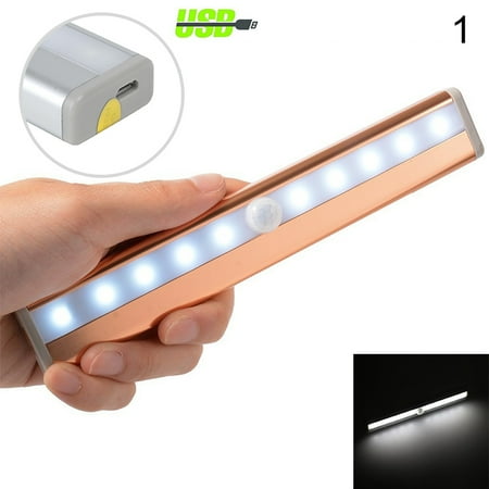 

10 LED Charging Cabinet Lights Motion Sensor Night Light with Magnetic Strip