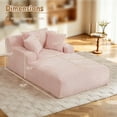 thumbnail image 2 of FFH 78.7" Oversized Chaise Lounge Chair Indoor, Corduroy Upholstered Modern Couch, Comfy Sleeper Sofa for Living Room/Office, No Assembly Required, Pink, 2 of 8