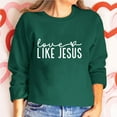 thumbnail image 3 of Women's Valentine's Sweatshirt Long Sleeve Cute Print Crewneck Pullover Loose Tunic Top Green S, 3 of 8