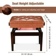 thumbnail image 3 of Yescom Piano Bench Adjustable Height PU Leather Padded Keyboard Organ Seat Throne Storage, 3 of 12
