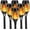 Black 6 Pack, variant on Solar Flame Lights Outdoor, 6 Pack Solar Torch Light with Flickering Flame for Garden Decor - Waterproof 12 Led Torches for Outside, Yard Lights Halloween for Lawn Patio Pathway Lighting