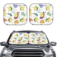 thumbnail image 2 of Balery Orange Green Avocado Parasol para parabrisas de coche de 2 piezas | Parasol plegable para parabrisas delantero de coche para la mayoría de sedanes-Medium, 2 of 4