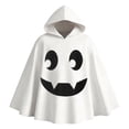 thumbnail image 2 of FYDUU Toddler White Ghost Halloween Ghost Poncho Cape Hooded Tops for Boys Girls Cute Face Print Party Dress-Up Outfit Child School Wear, 2 of 6