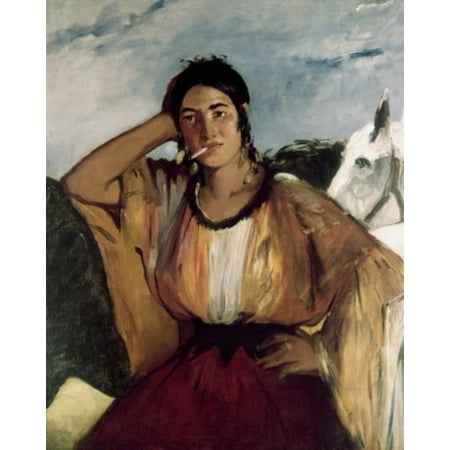 Owl On Canvas Gypsy with a Cigarette (Indian Woman Smoking) Edouard Manet (1832-1883French) Oil on canvas Princeton University Art Museum New Jersey Canvas Art - Edouard Manet (18 x 24) ()