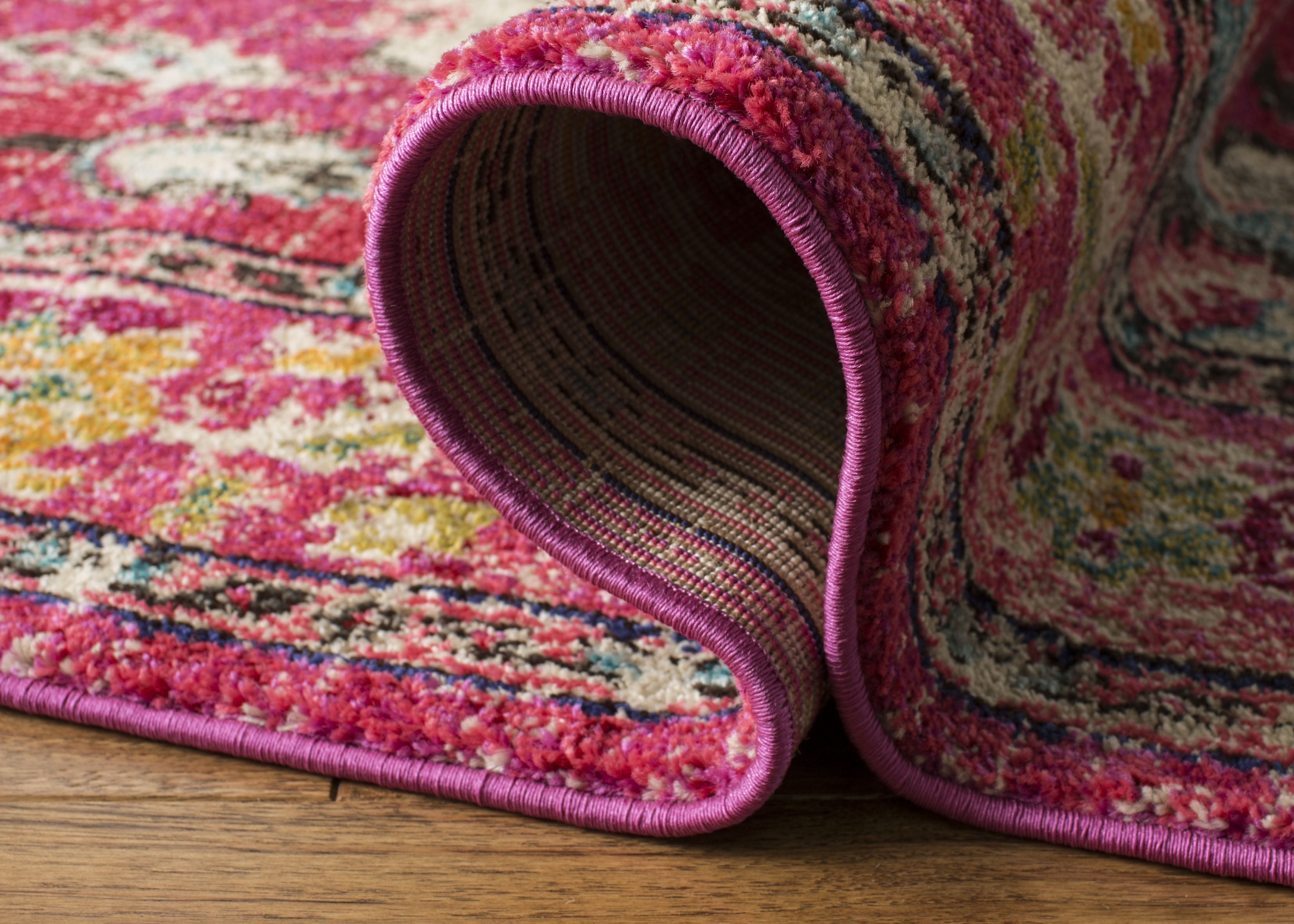 SAFAVIEH Area Rug 12x18 - Monaco Collection - X-Large - Traditional Design, Pink & Multi, Ideal for Living Room, Bedroom, Dining Space