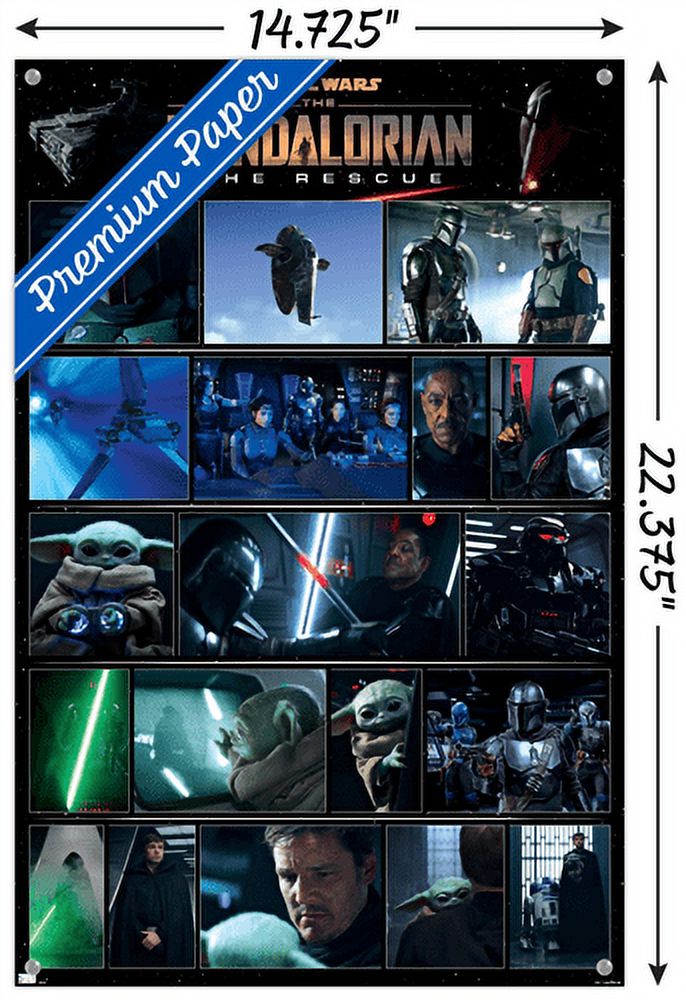 Star Wars: The Mandalorian Season 2 - Chapter 16 Grid Wall Poster with Pushpins, 14.725" x 22.375"