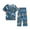 Blue, variant on Pajamas Women Cotton Linen Comfy Pajamas, Ladies Pyjamas Set Floral Printing Short Sleeve Loungewear Top and Wide Leg Pants Cropped Trousers Soft Nightwear Sleepwear Red XXXL