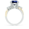 thumbnail image 2 of ANGARA Lab Grown 4.5 Ct Sapphire & Lab Diamond Ring for Women in 14K White & Yellow Gold (Size-10mm) | September Birthstone, Anniversary, Jewelry Gift for Women | Lab-Grown Blue Sapphire Ring, 2 of 8