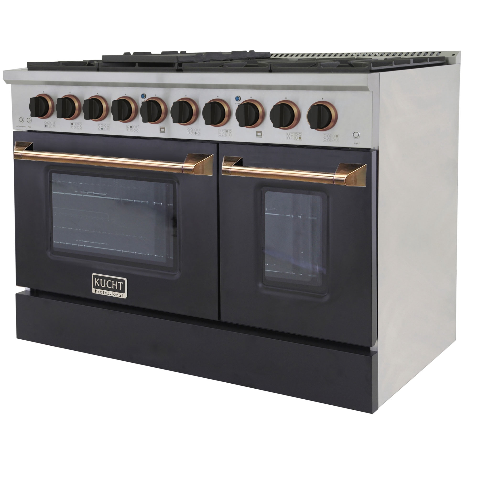 48 in. 6.7 cu. ft. Dual Fuel Range for Natural Gas in Black and Gold