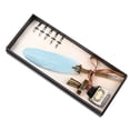 thumbnail image 2 of ANGGREK Feather Pen, Metal Retro Pen Holder Calligraphy Pen With Empty Ink Bottle Pen Holder For Calligraphy Practice For Creation, 2 of 8