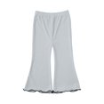 thumbnail image 5 of LIJCC Toddler Girl Flare Pants Slim Fit Trendy Trouser Yoga Clothes Fleece Lined Warm Plain Elastic Waist Bell Bottoms Leggings Wide Leg Pants, 5 of 9