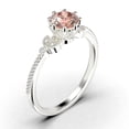 thumbnail image 3 of Beautiful 1.25 Carat Round Cut Morganite And Diamond Moissanite Floral Engagement Ring, Antique Wedding Ring In 10K Solid White Gold, Gift For Her In Festival Time, Promise Ring, Anniversary Ring, 3 of 3