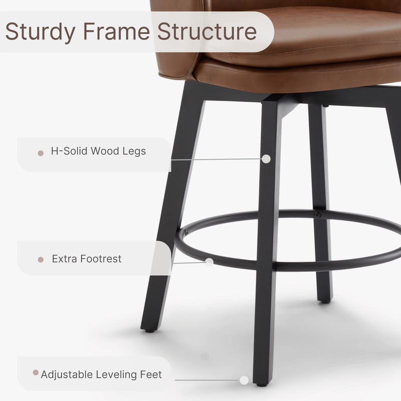 CHITA Modern Swivel Counter Height Bar Stools with Arm Set of 3