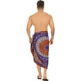 thumbnail image 3 of HAPPY BAY Men's Standard Casual Sarong Long Pareo Beach Wrap One Size Red-R654 Summer Vacation Party, 3 of 5
