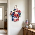 thumbnail image 4 of Patriotic Wooden Hanging Sign Flag Wood With Rope For 4th Of July Front Porch Home Deco, 4 of 6