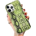thumbnail image 2 of Compatible with iPhone 14 Pro Max Snake Skin Case Fashion Ultra Slim Smooth Touch Lizard Case Cute Cool Snake Skin Textured Pattern Shockproof Protective for Women Girls Men Boy Green, 2 of 13