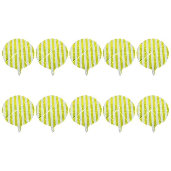 10 Pcs Number Balloons Round Striped Aluminum Film Chic Decorations Baby