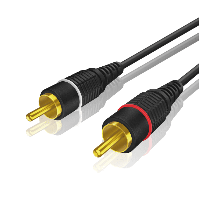 3 RCA Cable (10 FT) - 3RCA AV RCA Composite Video + 2RCA Stereo Audio M/M  Male to Male Dual Shielded RCA Connector Plug Jack Wire Cord
