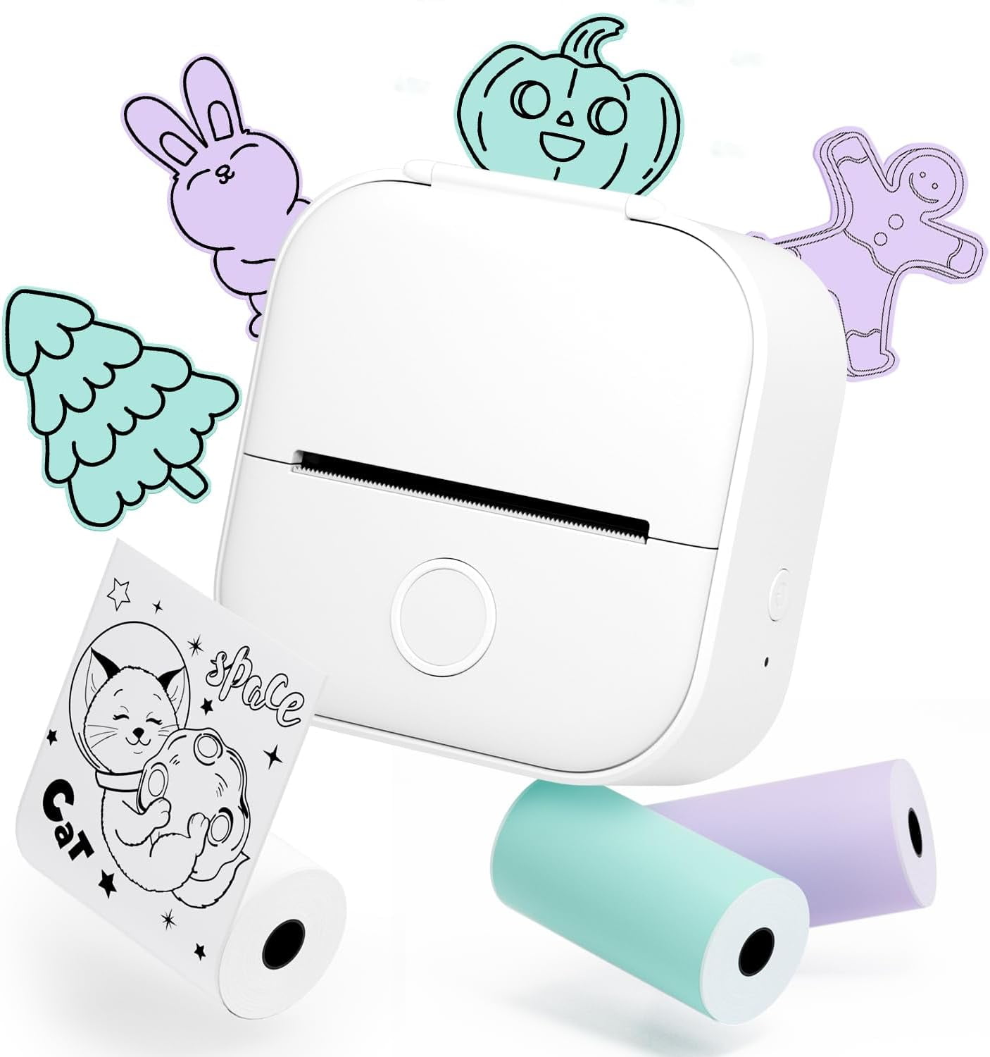 Mini Sticker Printer with Paper T02 Mini Portable Thermal Printer