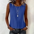 thumbnail image 4 of beishanbush Summer Sales Saving $10 Spring Casual Sleeveless Shirts Blouses Clothing Women's Cotton Linen Tank Top,Crewneck Sleeveless Pleats Lightweight Casual Comfy Summer Under $10, 4 of 7