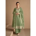 thumbnail image 2 of Pakistani Eid Specials Shalwar Kameez Suits Indian Designer Sewn Palazzo Dress ( Green, XS - 36 ), 2 of 7