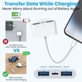 thumbnail image 3 of CHUANK 3-in-1 USB Adapter  2 USB Ports Can Use at the Same Time for SD Card Reader/ USB Flash Drive/ Hard Disk/ Keyboard/ Mouse  Suitable for Laptops  Tablets  and Phones  White, 3 of 7