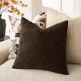 thumbnail image 4 of SUSIELADY Pack of 2 Decorative Throw Pillow Covers, 18x18 Inch, Soft Textured Square Cushion Covers with Zipper for Sofa, Couch, Bed, Living Room, Farmhouse, Cozy Accent Pillows, Brown, 4 of 7