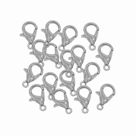 - 48 Steel Tone Plated Lobster Claw Jewelry Finding Clasps 6x12mm