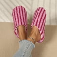 thumbnail image 5 of KEVCHE Stripe Fluffy Slippers for Women, Chic Fashion Casual Cute House Shoes, Comfortable Indoor Outdoor Vacation Bathroom Footwear with Soft Sole, Lightweight Non-Slip Home Slippers for Daily, 5 of 8
