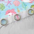 thumbnail image 4 of Manfei Colorful Shells Blackout Curtains Set of 2 (52x84 Each),Cute Dolphins Curtain, 4 of 7