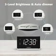 iTOMA Alarm Clock with Bluetooth, FM Radio, Dual Alarm, USB Charger