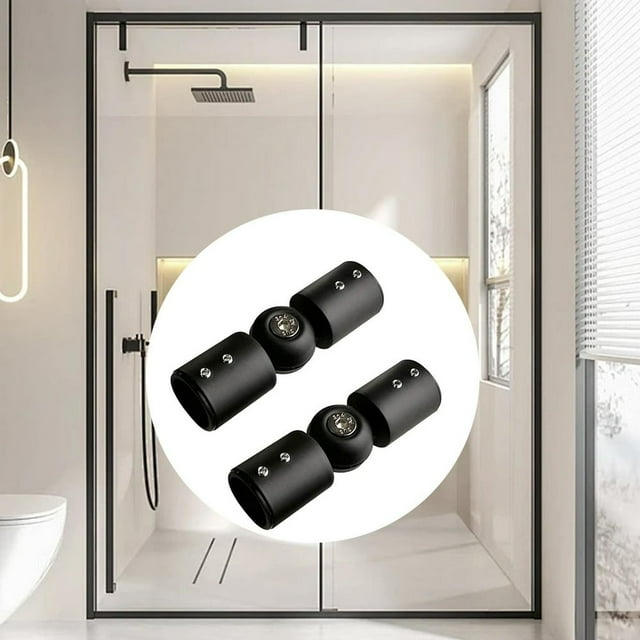 CHOK 2 Pcs Connecteur de Tringle Salle de Bain Porte Vitrée Réglable 19mm Brossé