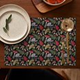 thumbnail image 5 of Red Mushroom Fern Black Pattern Summer Placemats Table Placemats Set Of 4-Linen Kitchen Washable Placemats Table Mats 11.8"x17.7" Non-Slip Heat Resistant, 5 of 6