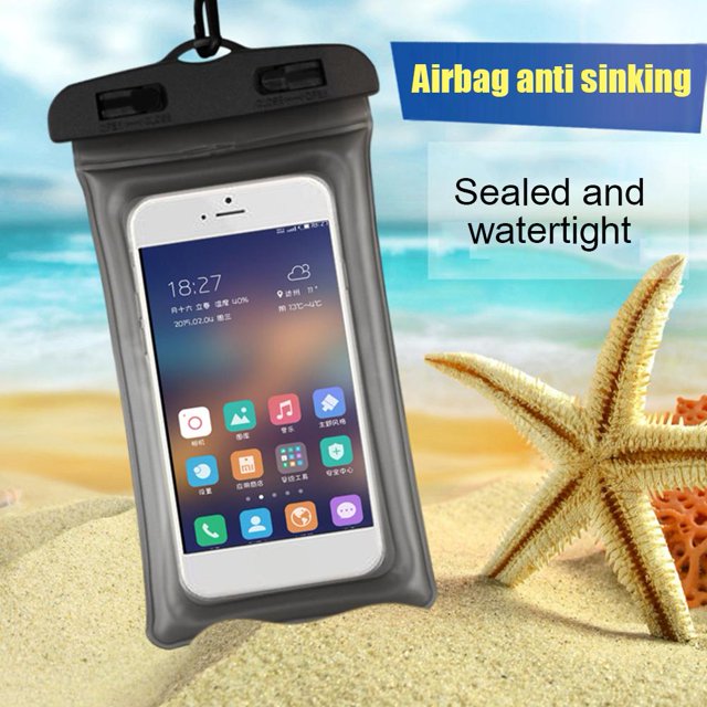 Estuche impermeable para teléfono Bolsas para teléfonos móviles con pantalla táctil subacuática (Negro)