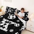 thumbnail image 3 of Erosebridal Ball Games Queen Sheet Sets,Kids Cartoon Monogrammed K Bed Set For Football Boys 4pcs, 3 of 6