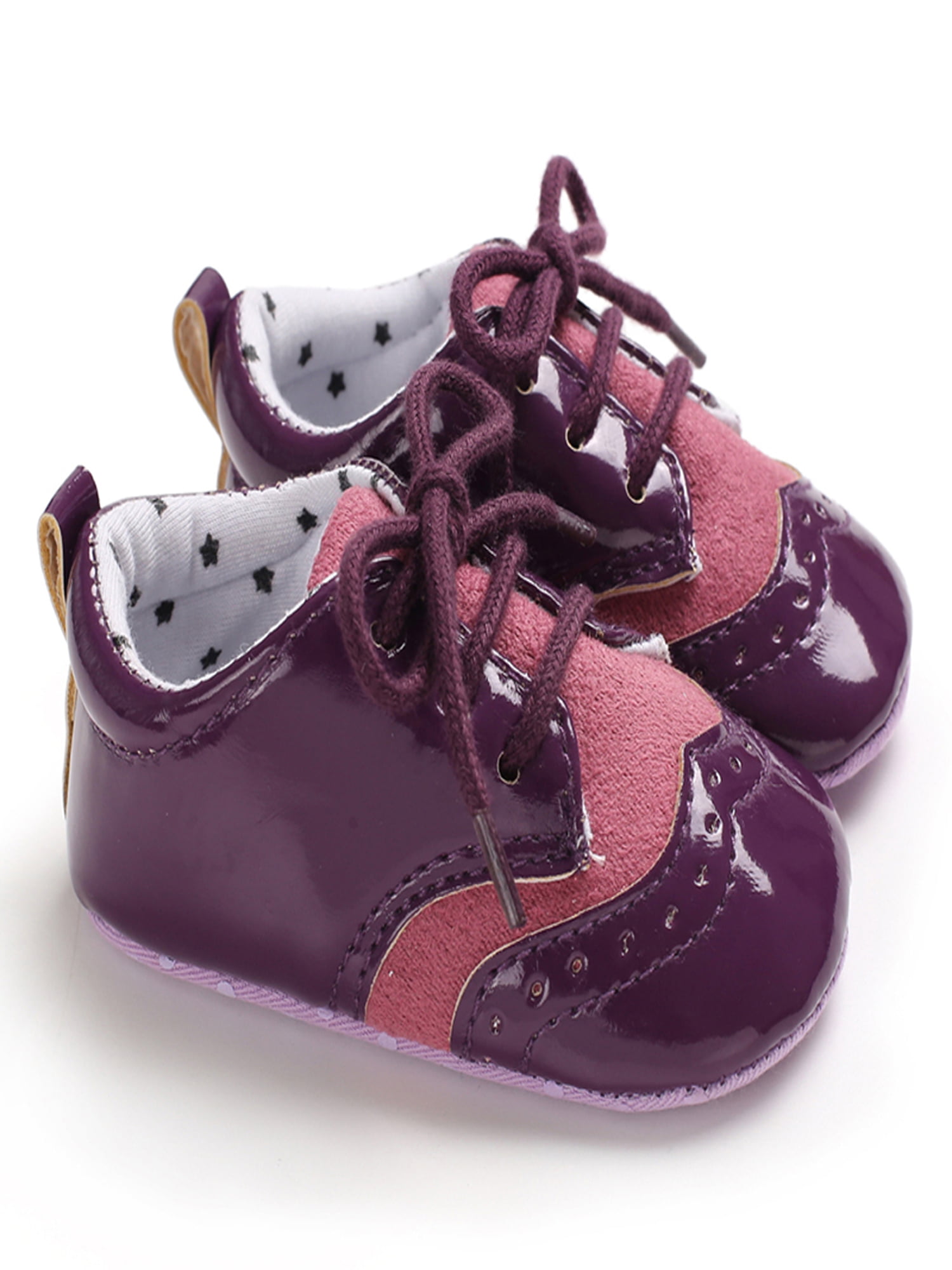 Newborn Baby Girls Anti-slip Leather Christening Pram Shoes Soft Sole Sneaker G0 