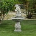 thumbnail image 2 of LuxenHome Bain d'Oiseaux en Résine Grise pour Patio Extérieur, 2 of 10