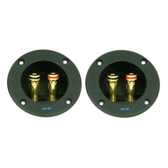 DNF (2 Pack ) Black Round Ring Spring Cup Connector Speaker Box Terminal/ Subwoofer Enclosure