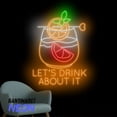 thumbnail image 2 of Handmadetneonsign Let’s Drink About It Neon Sign, Cocktail Led Sign, Cocktail Bar Decor 92581, 2 of 5