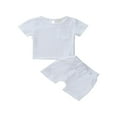 thumbnail image 1 of Pyjamas en Lin pour Bébé Garçon Fille T-Shirt Manches Courtes Hauts Shorts Pantalons Ensemble 2 Pcs Unisexe, 1 of 9
