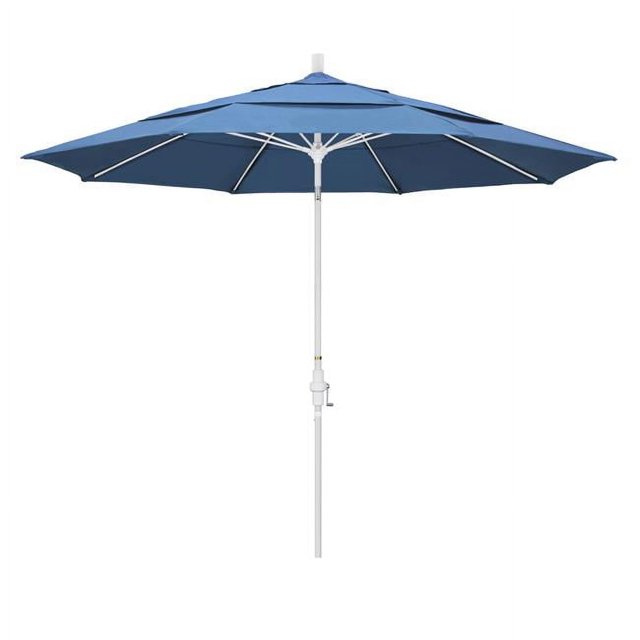 11 Marché de Fibre de Verre Umbrella Col Inclinable DV Mat Blanc/oléfine/bleu Givre