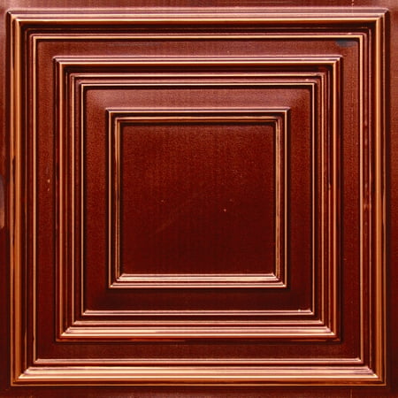 Copper Tile Liner - Schoolhouse 2 ft. x 2 ft. PVC Glue-up or Lay in Ceiling Tile in Antique Copper