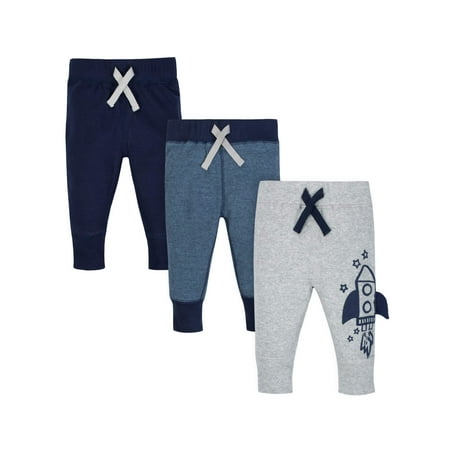 - Organic Cotton Rib Active Pants, 3pk (Baby Boys)